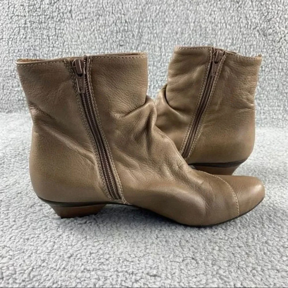 Eric michael soho Booties Tan Ankle Boots Shoes Spain leather‎ Womens 5.5 ZIP - Picture 10 of 15